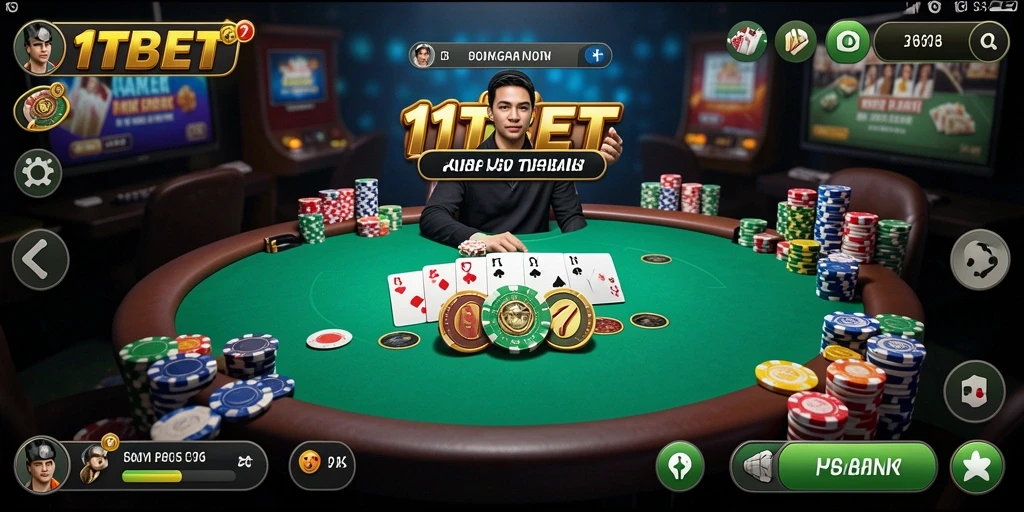 Screenshot dari gameplay Poker di 11TBET menunjukkan suasana permainan yang menarik.