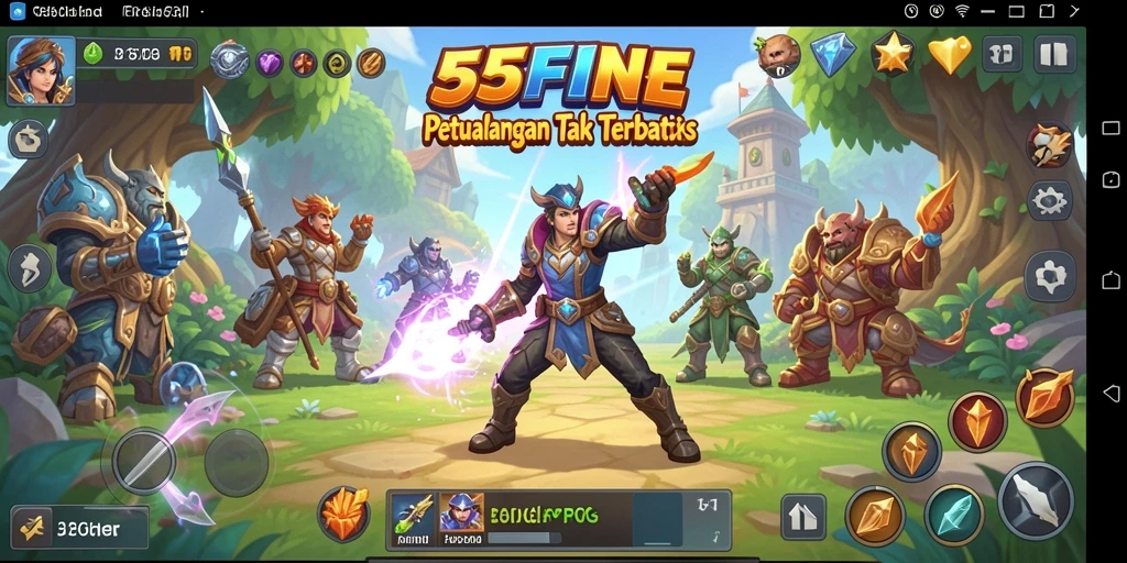Tampilan gameplay <strong>55FIVE</strong> yang memikat dengan aksi RPG seru.