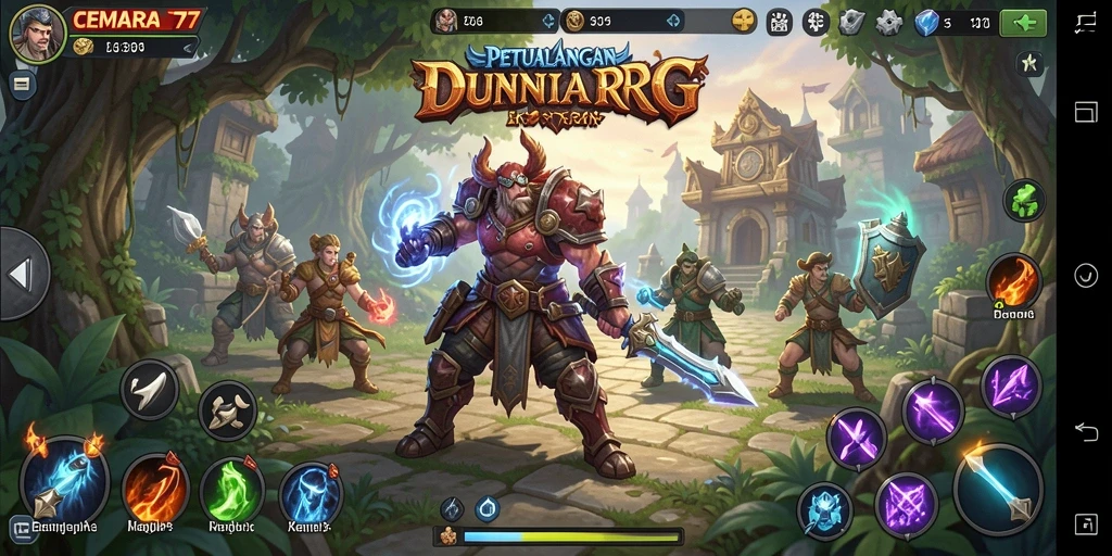 Screenshot gameplay CEMARA77 menampilkan aksi pertempuran yang mendebarkan.