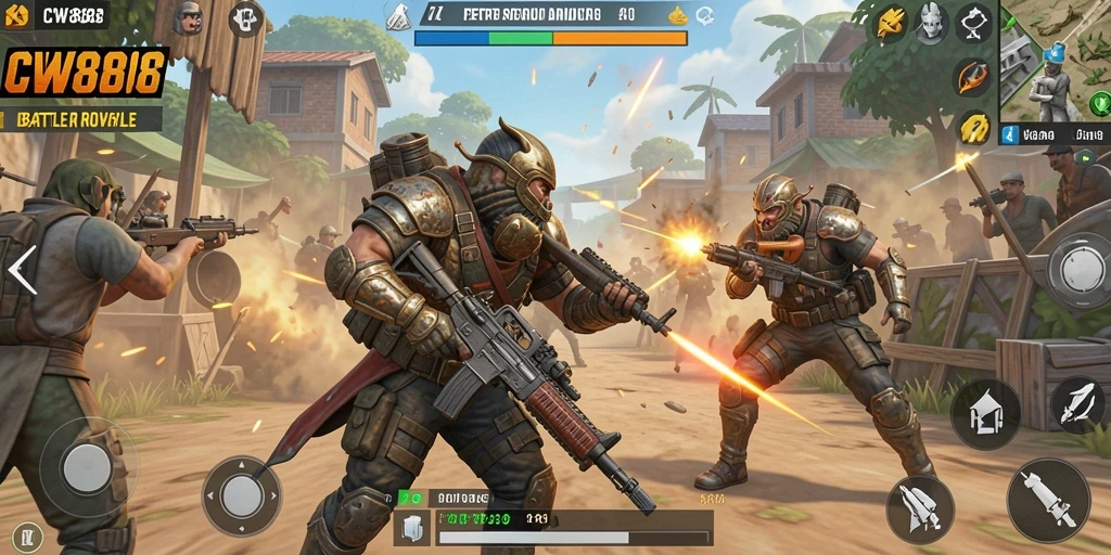 Gameplay mendebarkan dalam CW8888 yang penuh aksi Battle Royale.