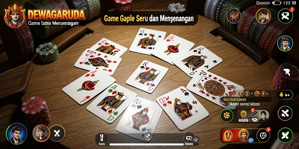 Tampilan seru gameplay Gaple di DEWAGARUDA.