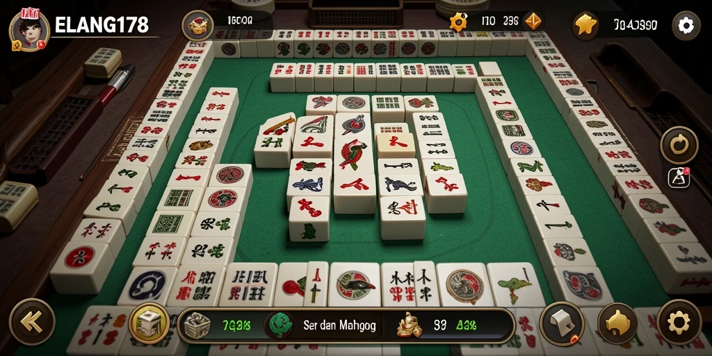 Tampilan seru gameplay Mahjong di ELANG178.