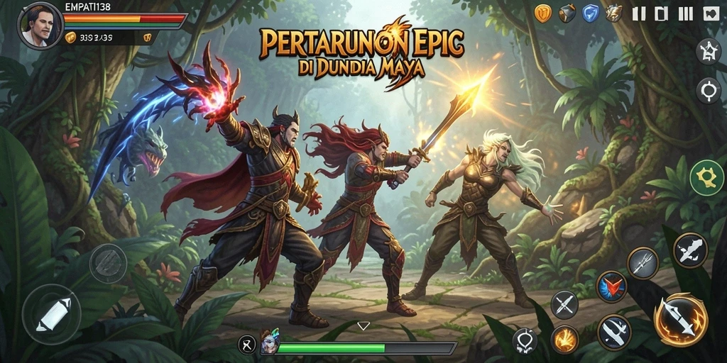 Screenshot gameplay seru dari pertarungan di EMPATI138.