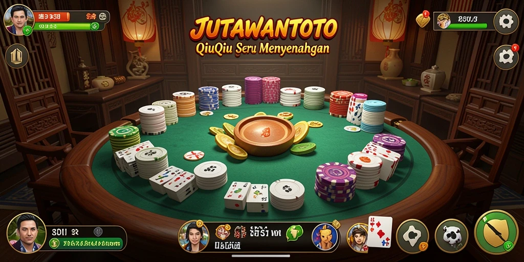 Screenshot menunjukkan momen seru dalam gameplay QiuQiu JUTAWANTOTO.