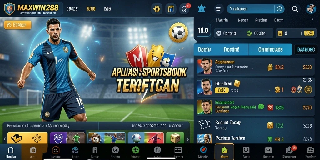 Tampilan gameplay menarik dari aplikasi Sportsbook MAXWIN288.