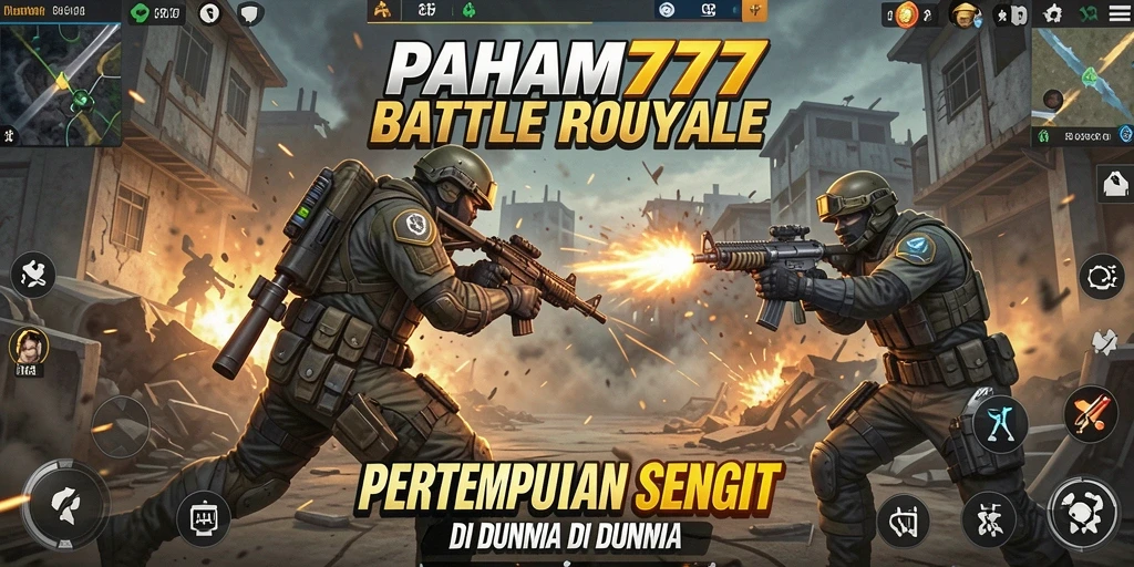 Gameplay mendebarkan dalam pertempuran Battle Royale.