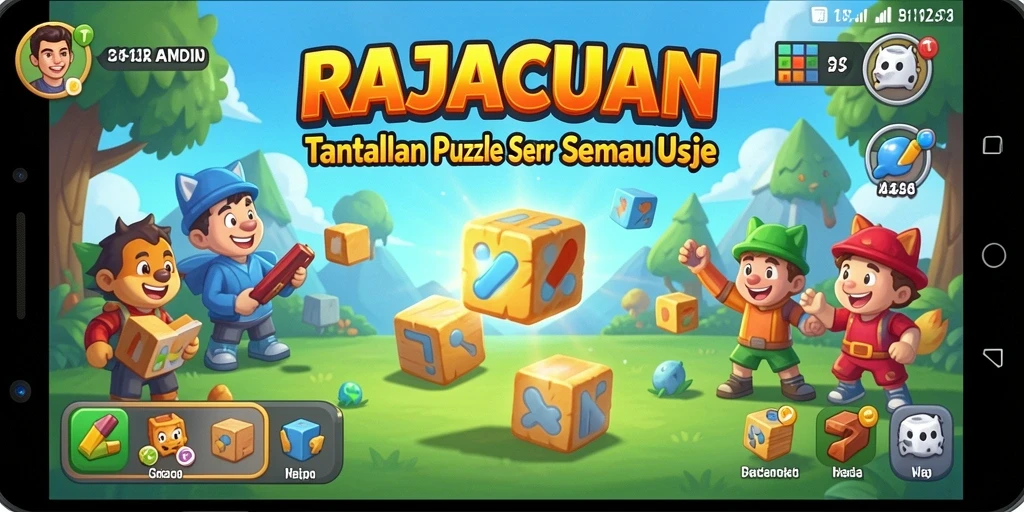 Tampilan gameplay menantang di RAJACUAN dengan puzzle menarik.
