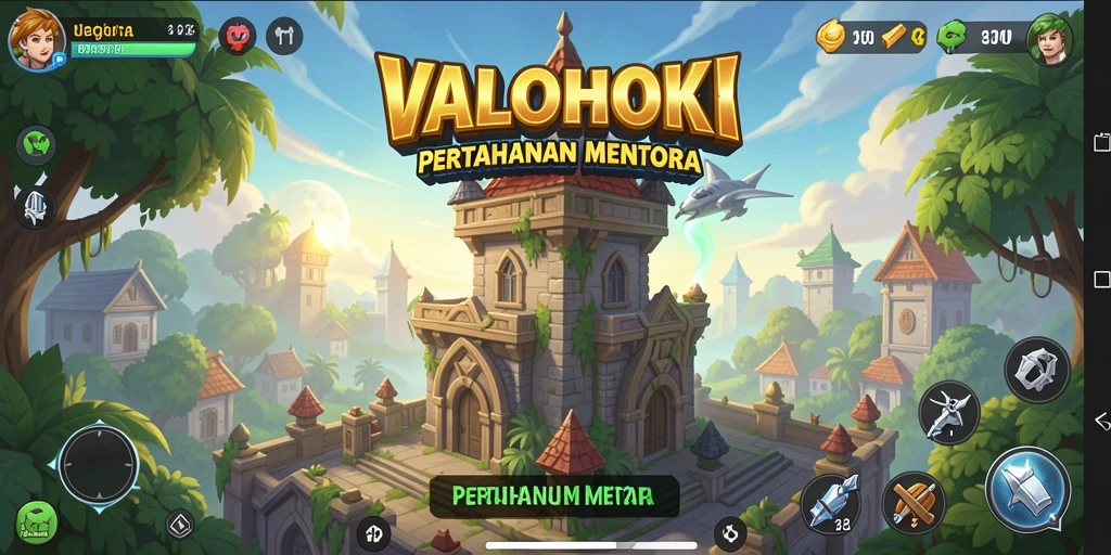Tampilan screenshot menunjukkan intensitas gameplay Tower Defense.