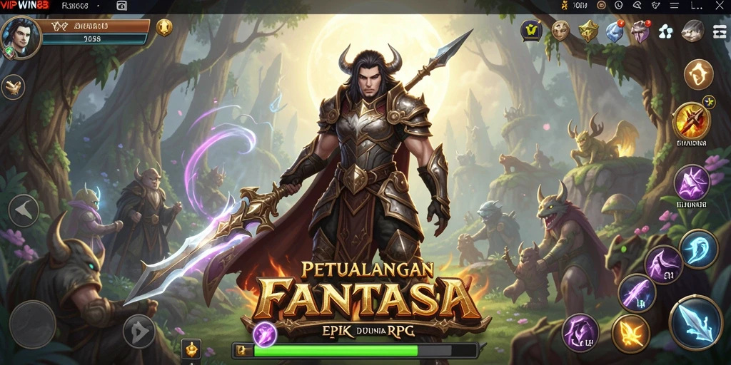 Tangkapan layar gameplay VIPWIN88 yang menampilkan pertempuran seru di dunia RPG.